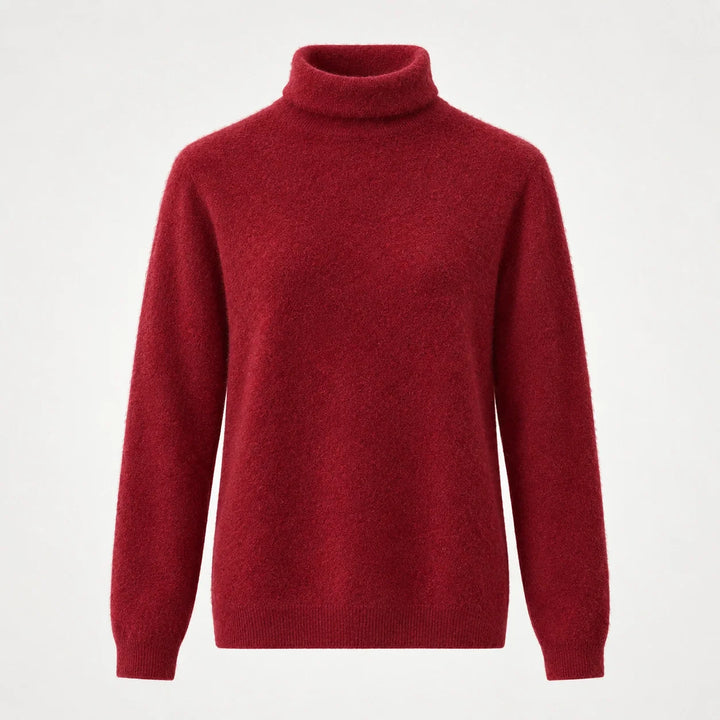 Marilyn | Stylish Ribbed Trim Long Sleeve Turtleneck Sweater