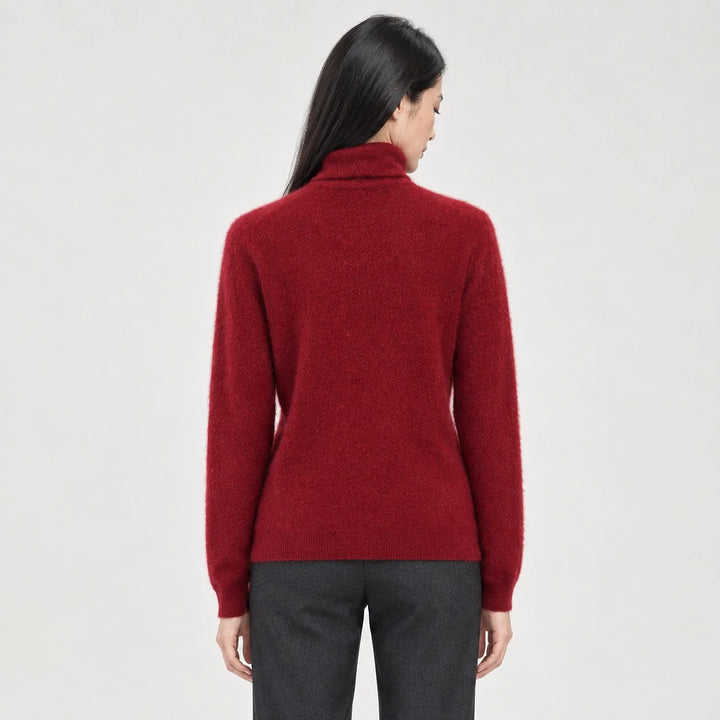Marilyn | Stylish Ribbed Trim Long Sleeve Turtleneck Sweater