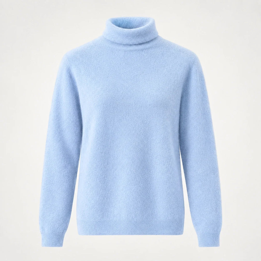 Marilyn | Stylish Ribbed Trim Long Sleeve Turtleneck Sweater