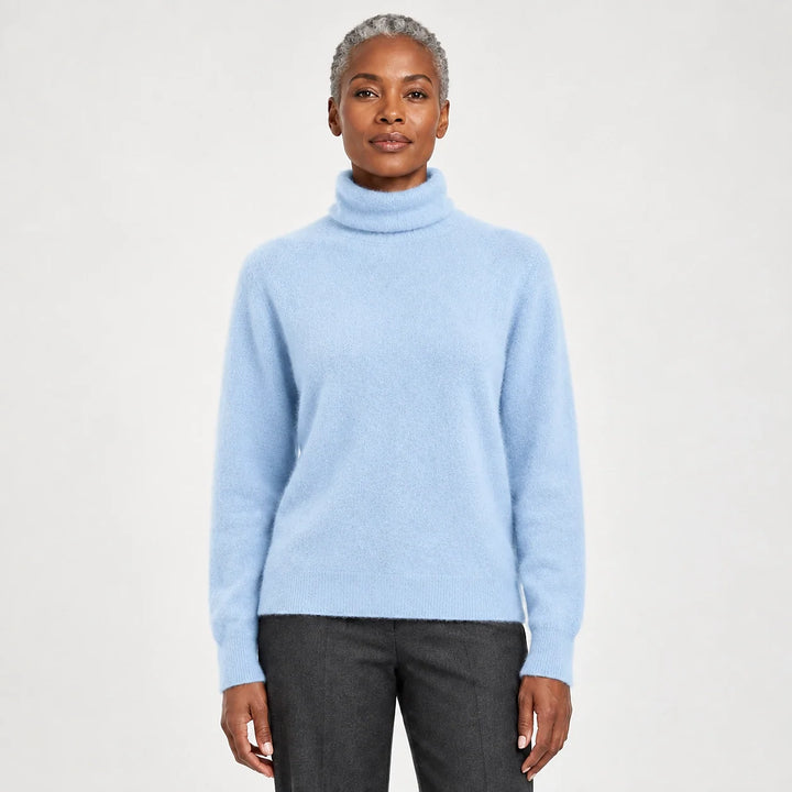 Marilyn | Stylish Ribbed Trim Long Sleeve Turtleneck Sweater