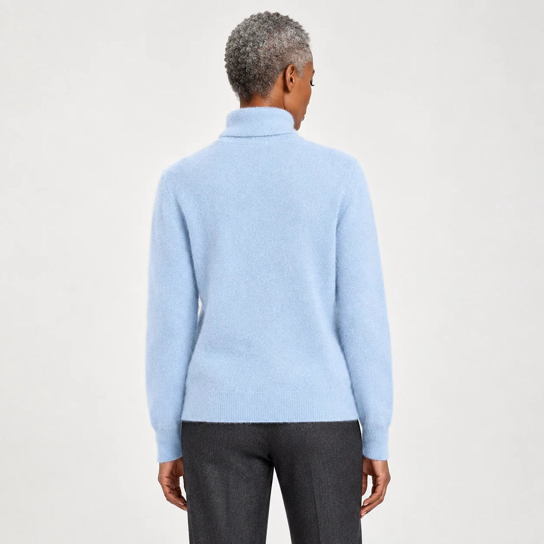 Marilyn | Stylish Ribbed Trim Long Sleeve Turtleneck Sweater