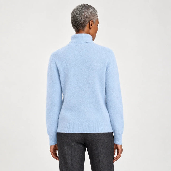 Marilyn | Stylish Ribbed Trim Long Sleeve Turtleneck Sweater