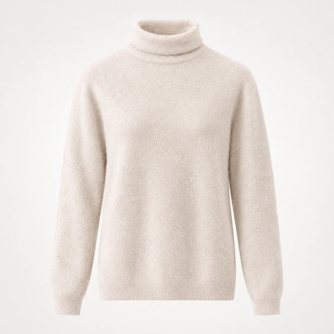 Marilyn | Stylish Ribbed Trim Long Sleeve Turtleneck Sweater