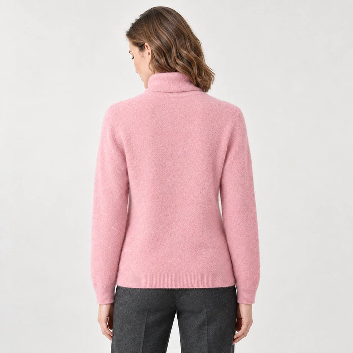Marilyn | Stylish Ribbed Trim Long Sleeve Turtleneck Sweater