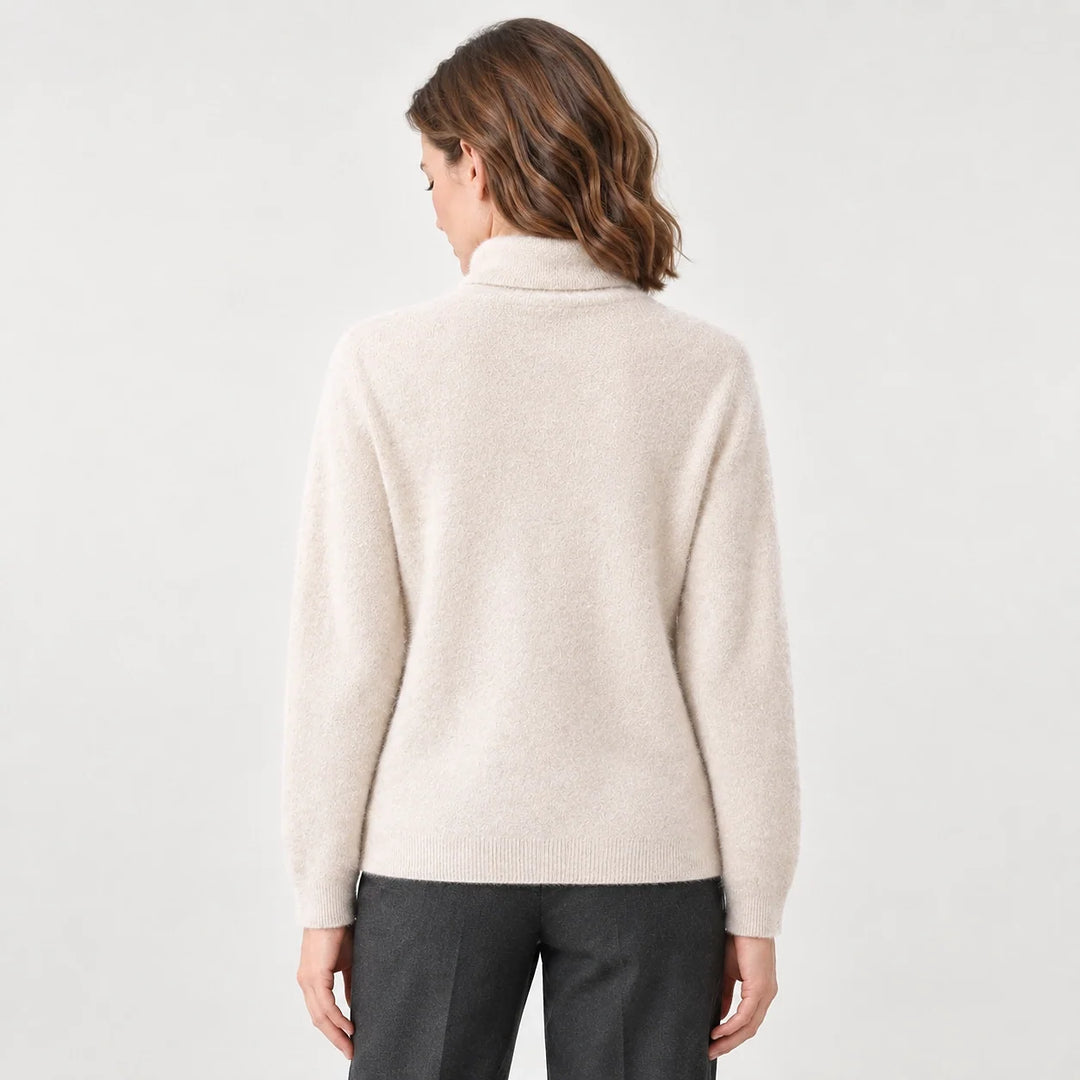 Marilyn | Stylish Ribbed Trim Long Sleeve Turtleneck Sweater