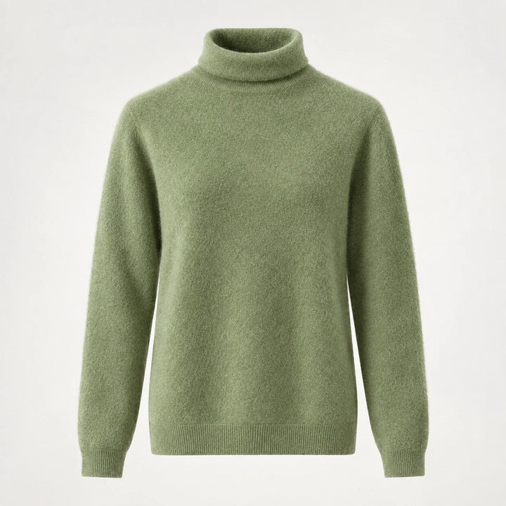 Marilyn | Stylish Ribbed Trim Long Sleeve Turtleneck Sweater
