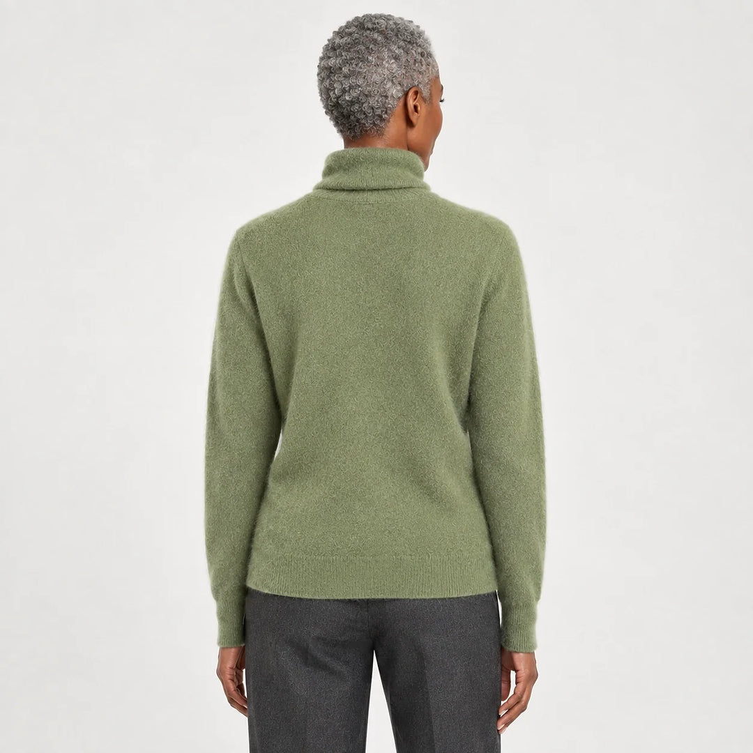 Marilyn | Stylish Ribbed Trim Long Sleeve Turtleneck Sweater