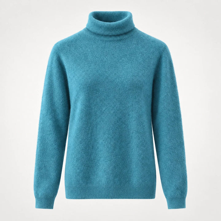 Marilyn | Stylish Ribbed Trim Long Sleeve Turtleneck Sweater