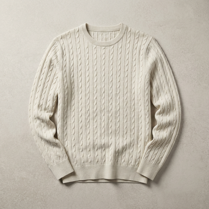Mark | Elegant Cable Knit Crewneck Sweater