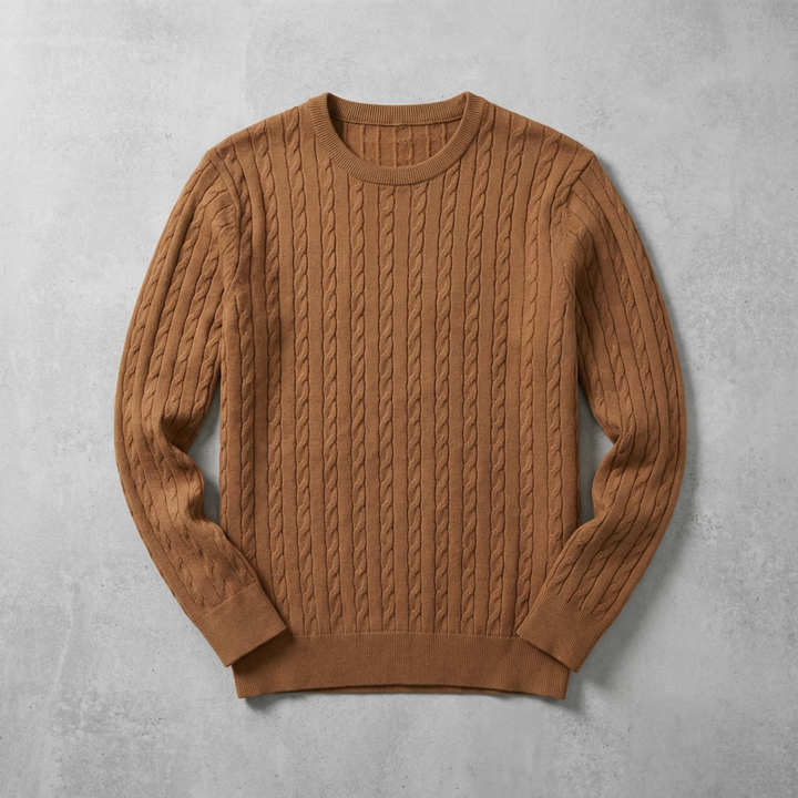 Mark | Elegant Cable Knit Crewneck Sweater