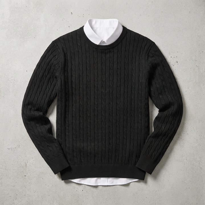 Mark | Elegant Cable Knit Crewneck Sweater