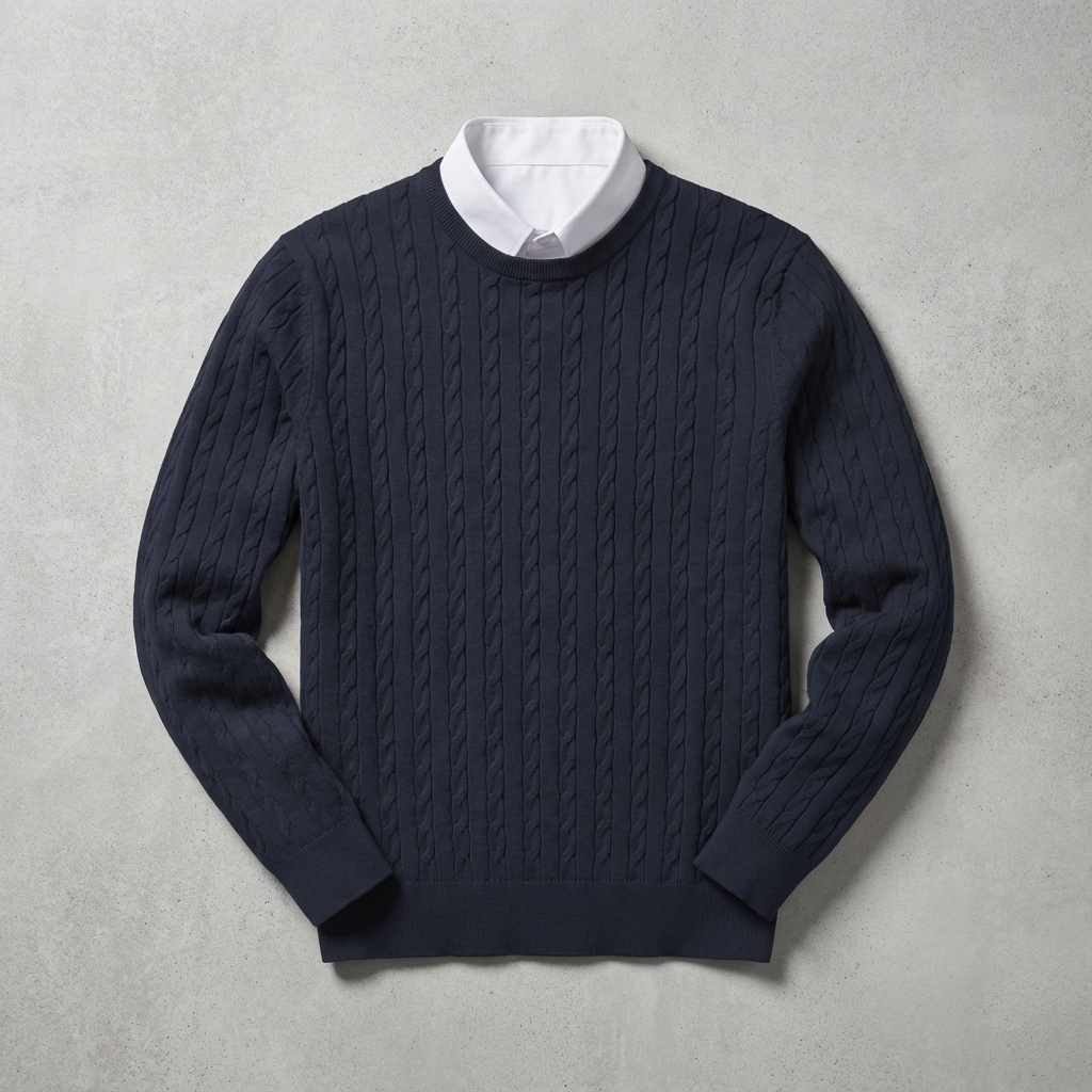 Mark | Elegant Cable Knit Crewneck Sweater