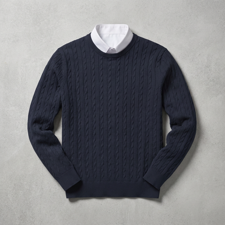 Mark | Elegant Cable Knit Crewneck Sweater