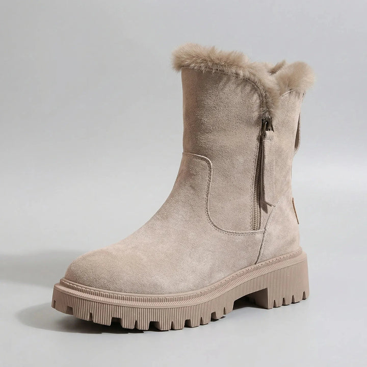 Martha | Effortless Fur-Cuffed Platform Snow Boots