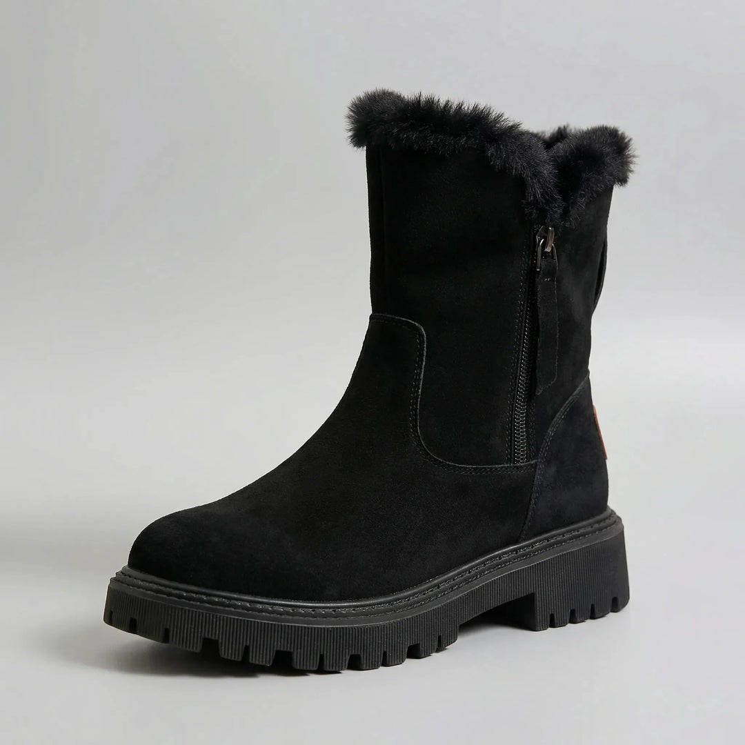 Martha | Effortless Fur-Cuffed Platform Snow Boots