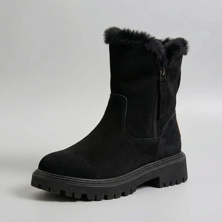 Martha | Effortless Fur-Cuffed Platform Snow Boots