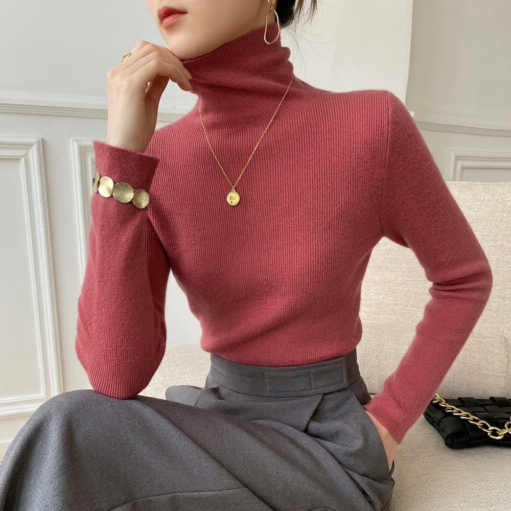 Martha | Refined Ribbed Long Sleeve Turtleneck Sweater