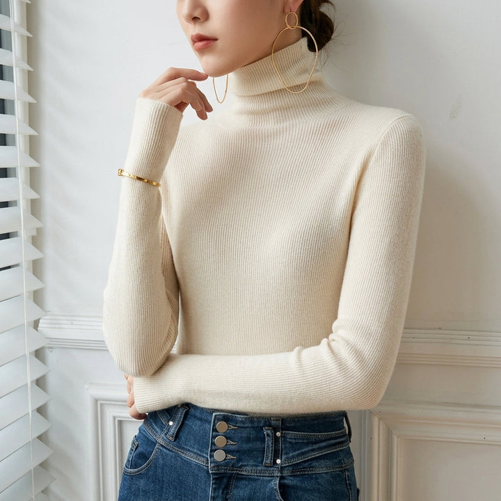 Martha | Refined Ribbed Long Sleeve Turtleneck Sweater