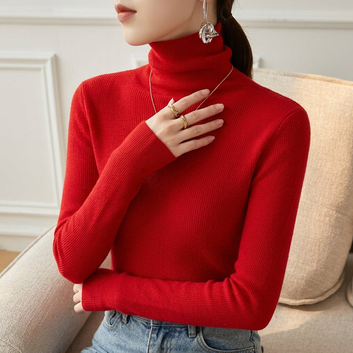 Martha | Refined Ribbed Long Sleeve Turtleneck Sweater