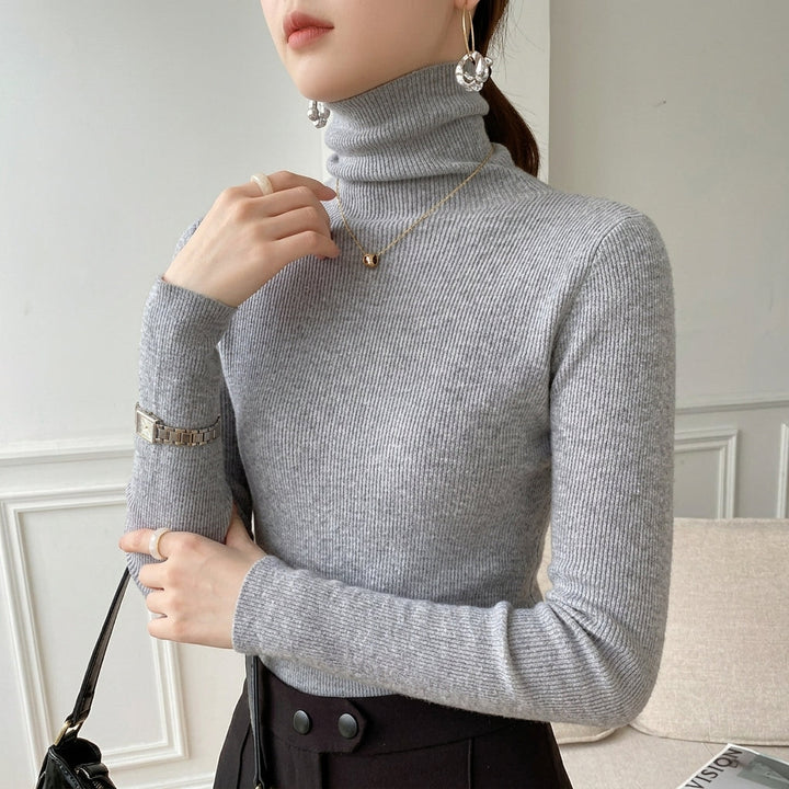Martha | Refined Ribbed Long Sleeve Turtleneck Sweater