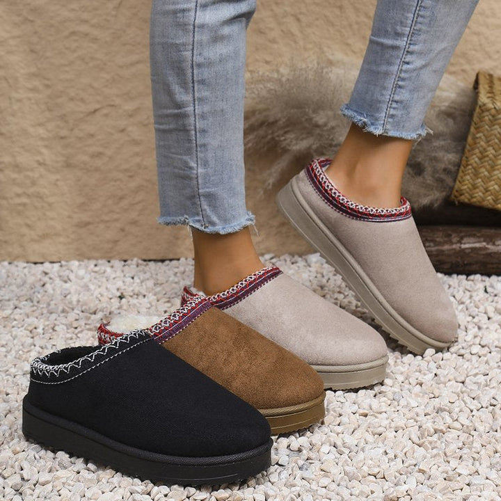 Martha | Relaxed Knit Cuff Platform Slippers