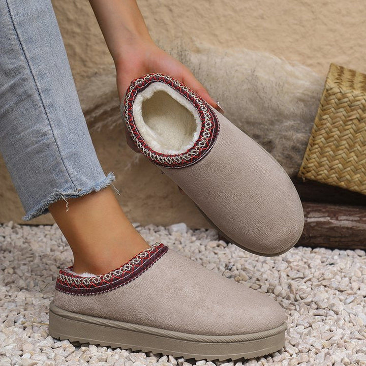 Martha | Relaxed Knit Cuff Platform Slippers