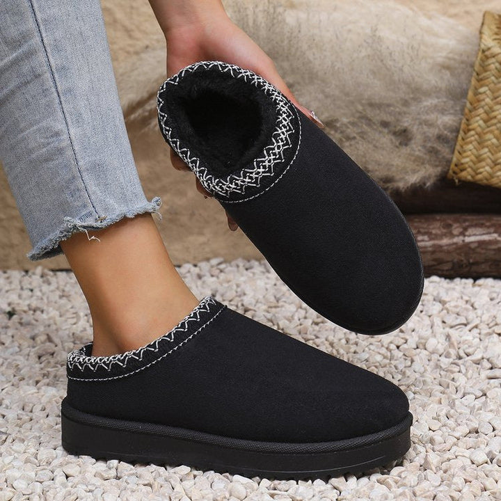 Martha | Relaxed Knit Cuff Platform Slippers