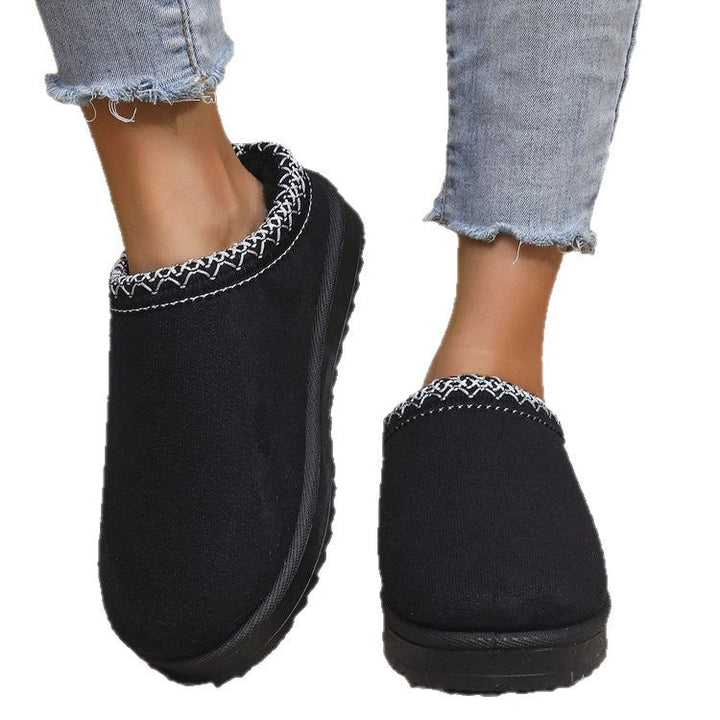 Martha | Relaxed Knit Cuff Platform Slippers