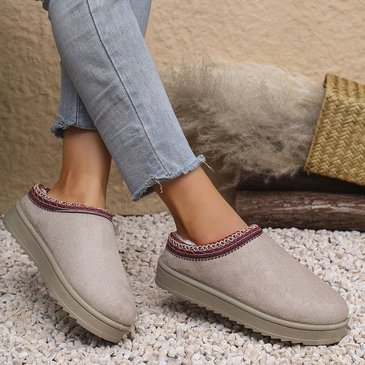 Martha | Relaxed Knit Cuff Platform Slippers