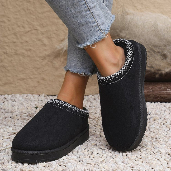 Martha | Relaxed Knit Cuff Platform Slippers