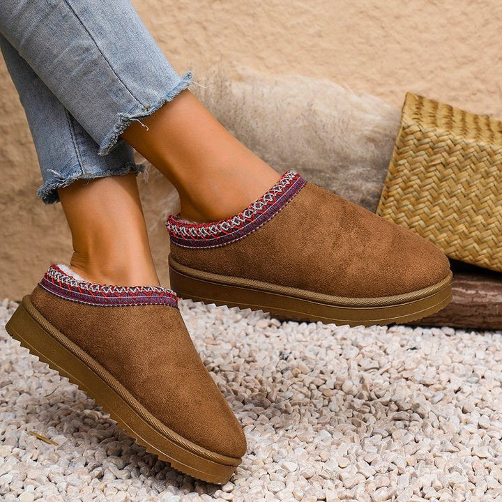 Martha | Relaxed Knit Cuff Platform Slippers