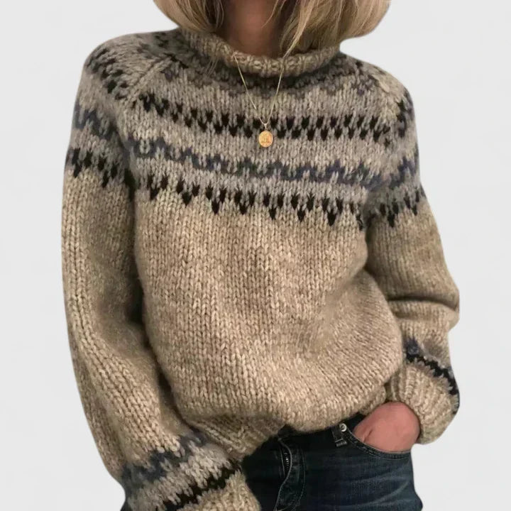 Martha | Stylish Oversized Fair Isle Turtleneck Sweater
