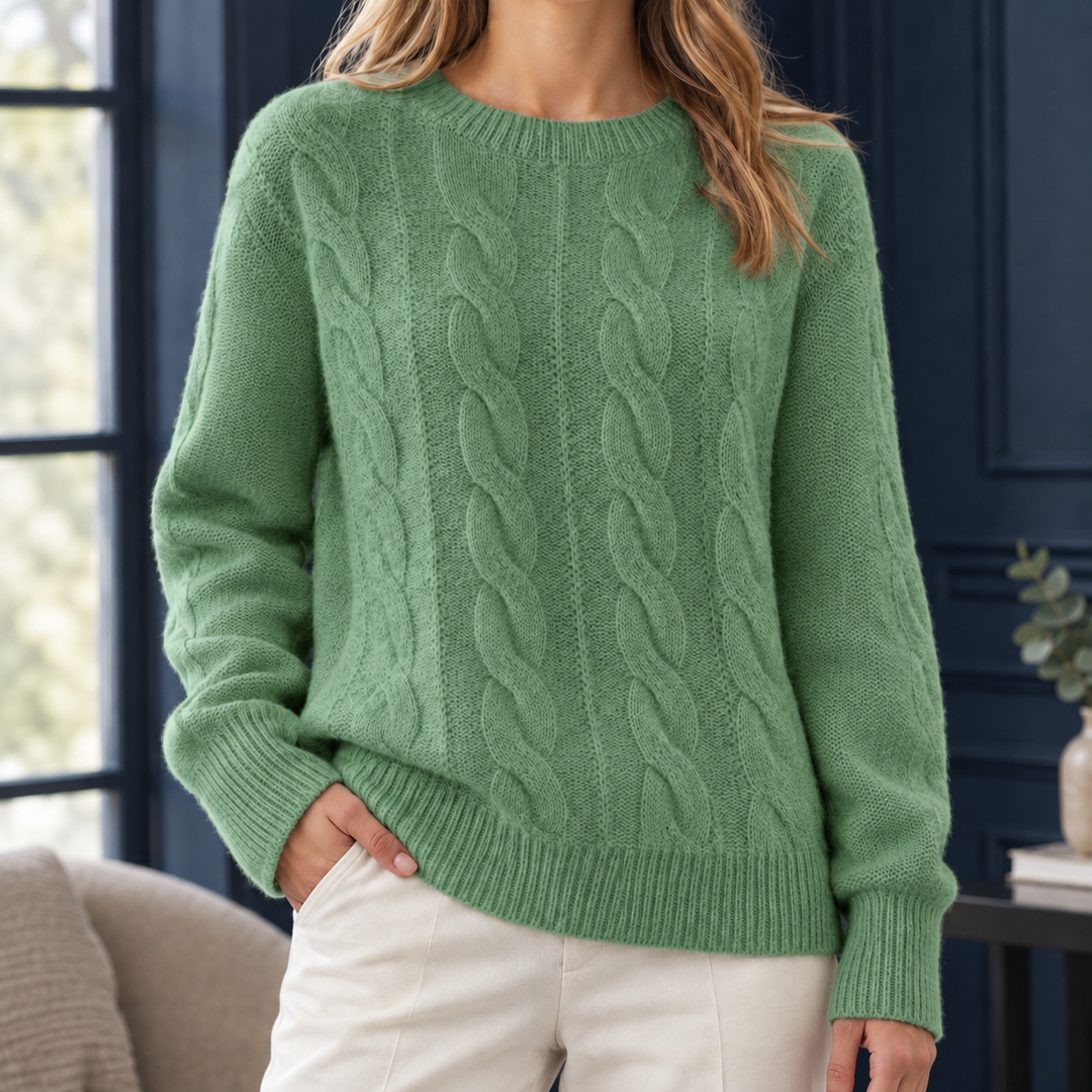 Martha | Timeless Womens Chunky Cable Knit Pullover Sweater
