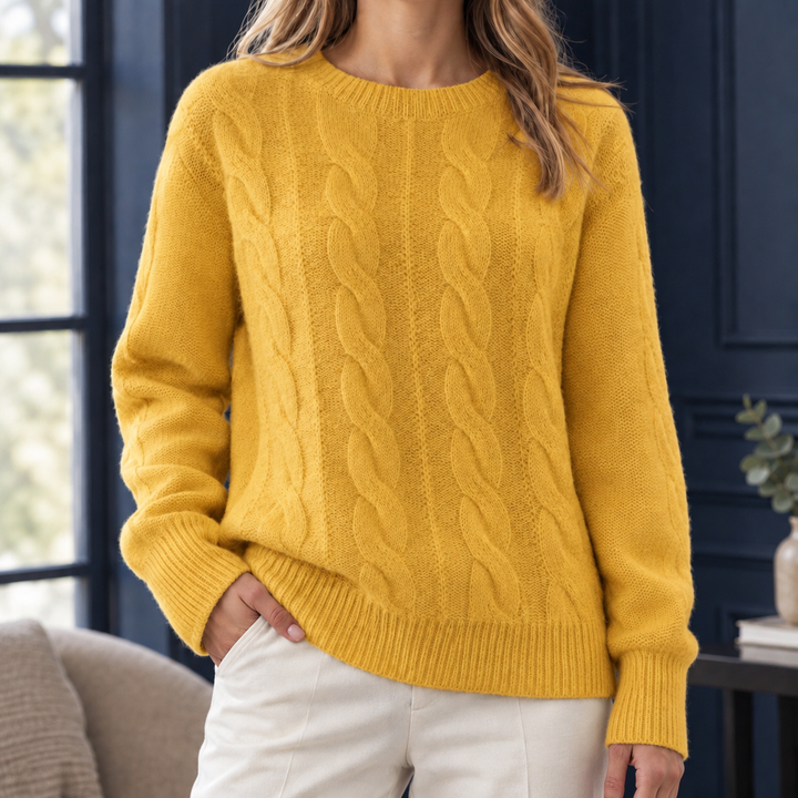 Martha | Timeless Womens Chunky Cable Knit Pullover Sweater