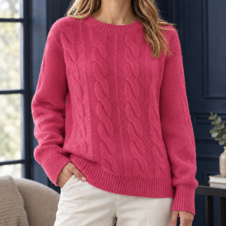 Martha | Timeless Womens Chunky Cable Knit Pullover Sweater