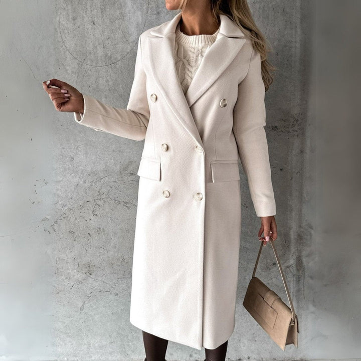 Mary | Cozy Double-Breasted Long Pea Coat