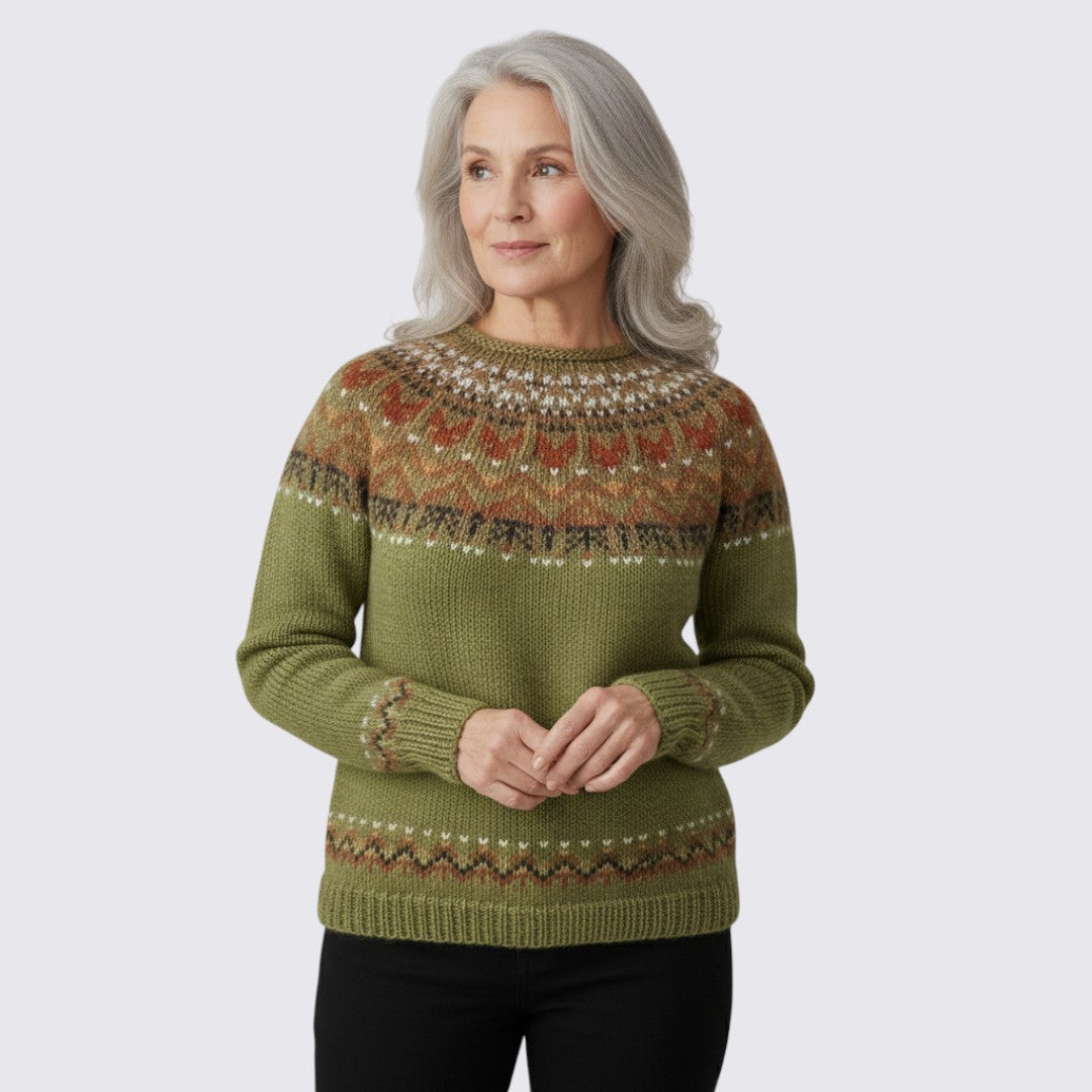 Mary | Crew Neck Fair Isle Christmas Sweater Women