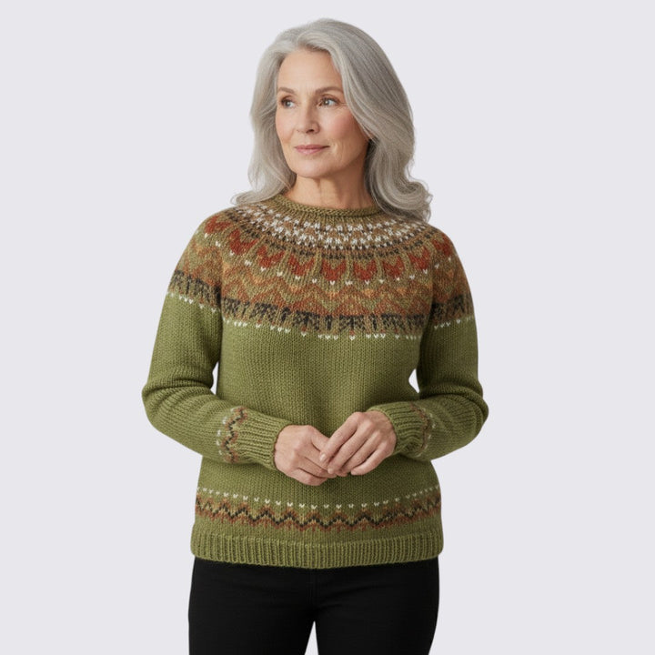 Mary | Crew Neck Fair Isle Christmas Sweater Women
