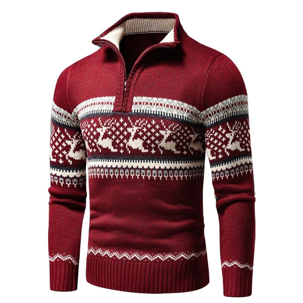 Mason | Reindeer Quarter-Zip Mens Xmas Sweaters