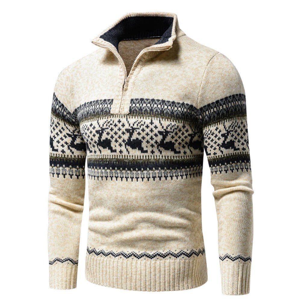 Mason | Reindeer Quarter-Zip Mens Xmas Sweaters
