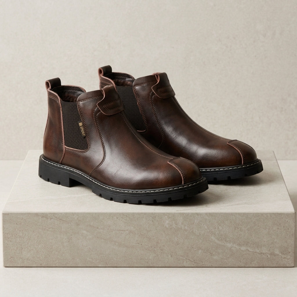 Matthew | Chic Pull-On Chelsea Boots with Lug Sole