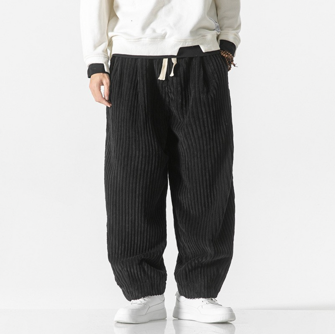 Matthew | Loose Fit Drawstring Corduroy Pants