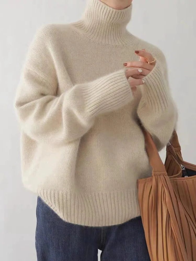 Megan | Classic Relaxed Fit Knit Turtleneck Sweater