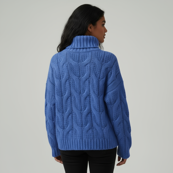 Megan | Effortless Chunky Cable Knit Turtleneck Sweater
