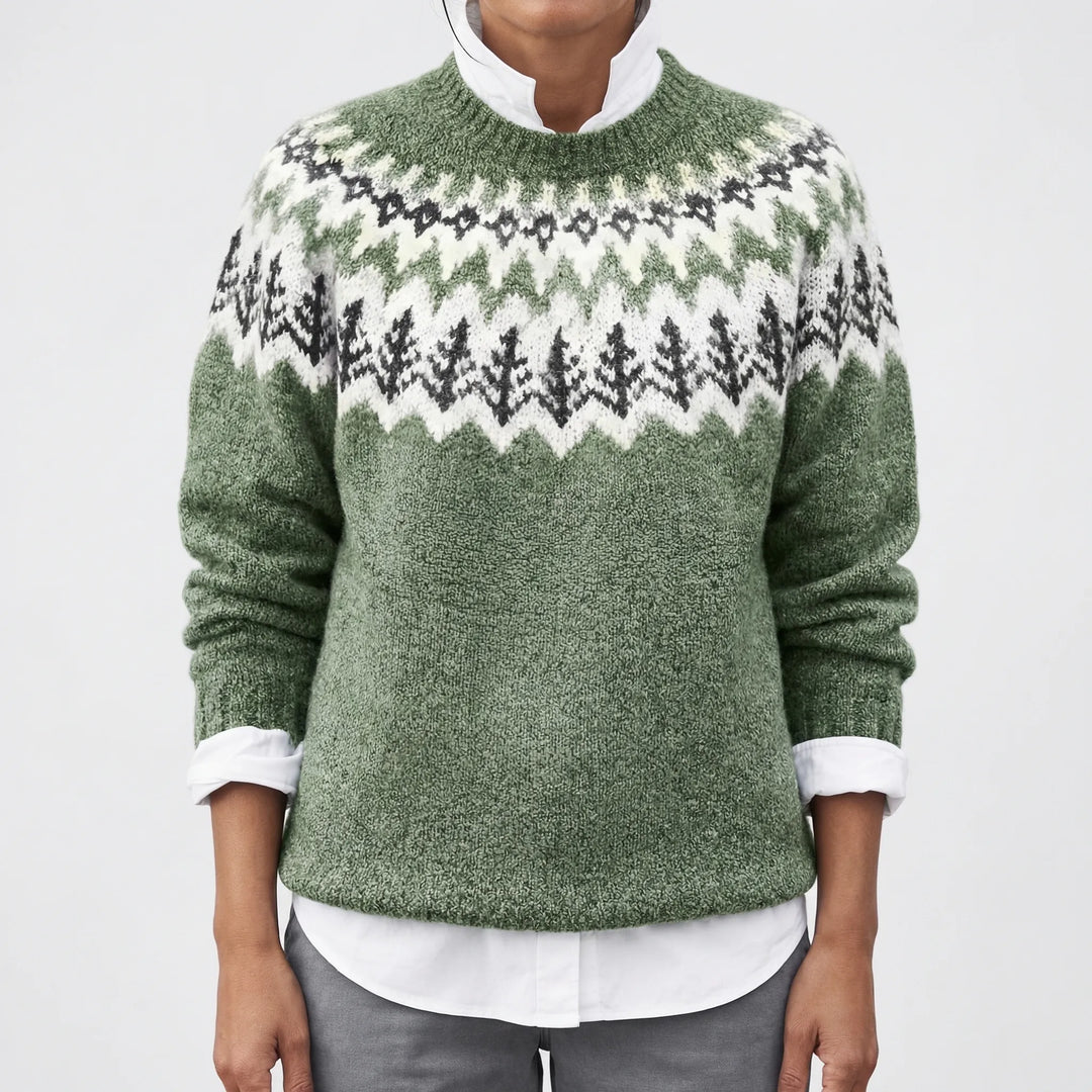 Megan | Polished Fair Isle Christmas Cardigan Sweater