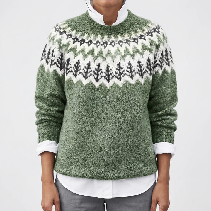 Megan | Polished Fair Isle Christmas Cardigan Sweater
