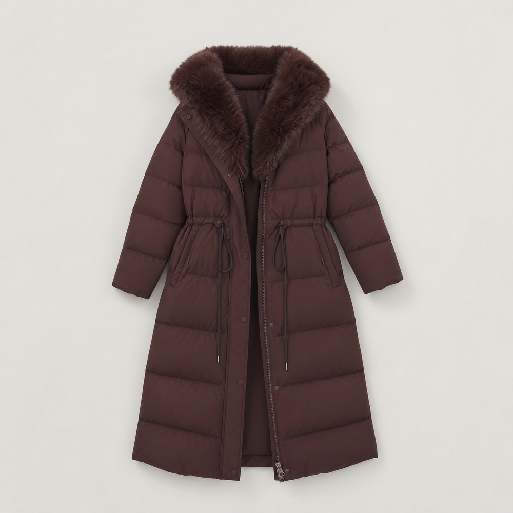 Megan | Stylish Long Hooded Quilted Puffer Jacket