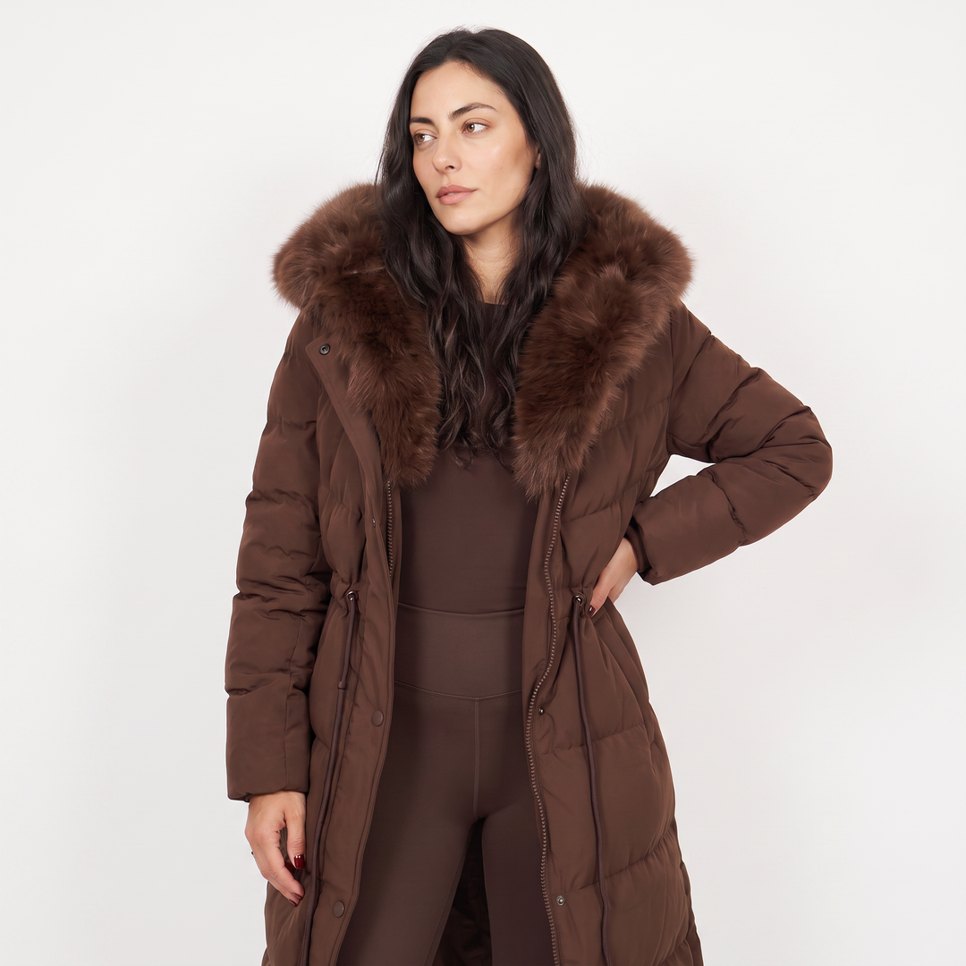 Megan | Stylish Long Hooded Quilted Puffer Jacket