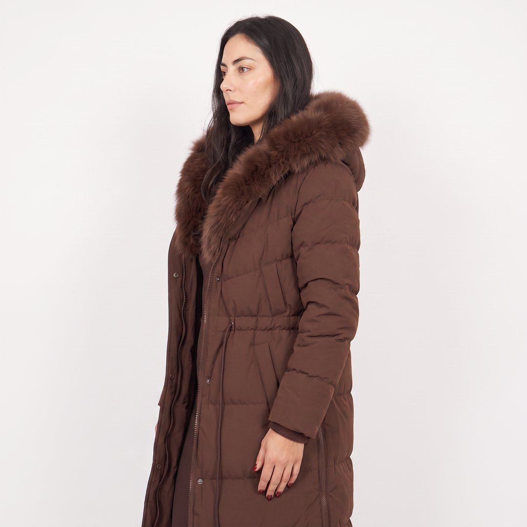 Megan | Stylish Long Hooded Quilted Puffer Jacket