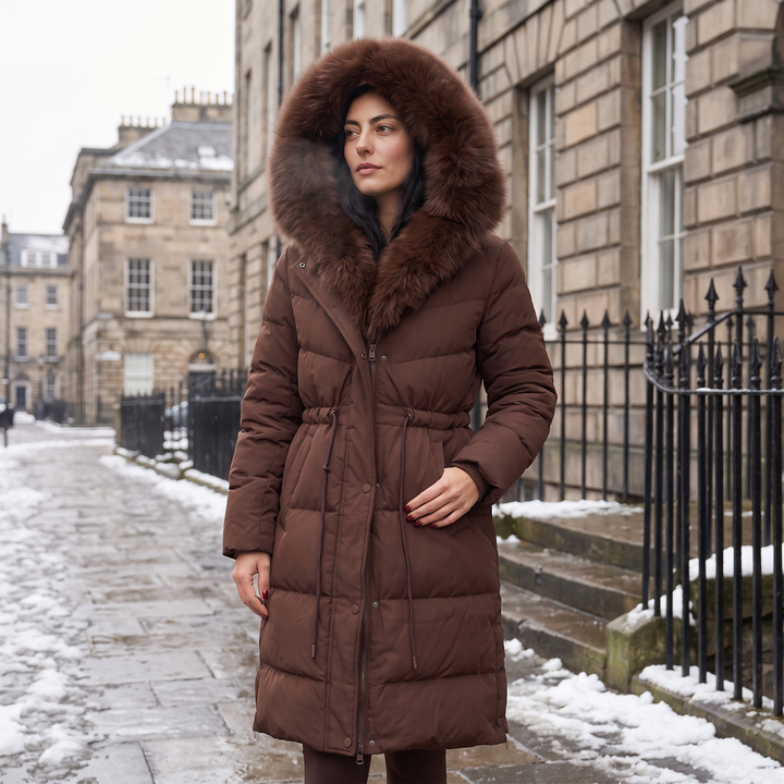 Megan | Stylish Long Hooded Quilted Puffer Jacket